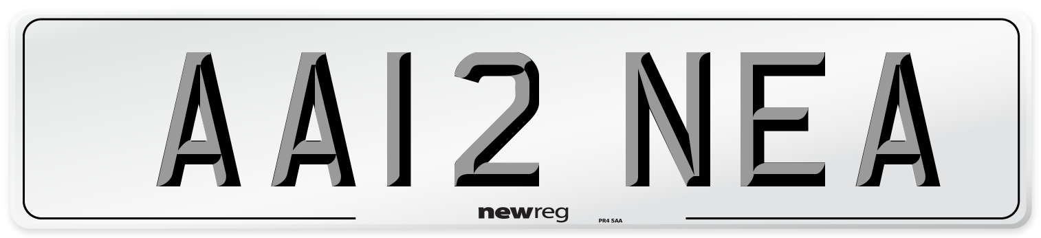 AA12 NEA Number Plate from New Reg